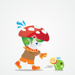 mushroom angry on creature