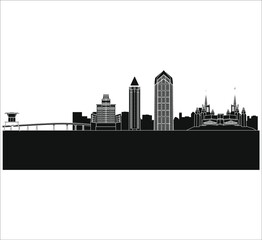 Fototapeta na wymiar San Diego, California United States city skyline. illustration for web and mobile design.