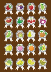 set of fruit icons