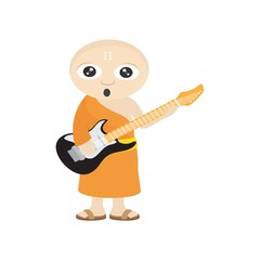 monk playing guitar