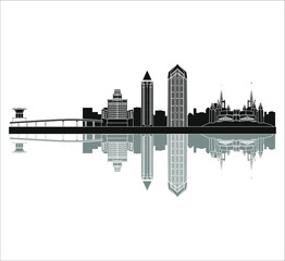 San Diego, California United States city skyline. illustration for web and mobile design.