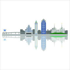 Obraz premium San Diego, California United States city skyline. illustration for web and mobile design.
