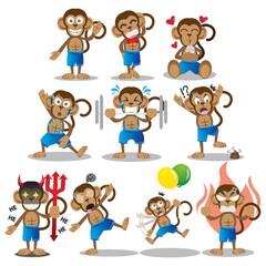 monkey with different actions