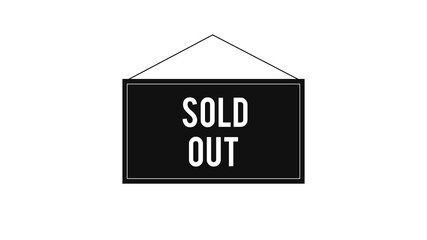Sold out sticker isolated on white background