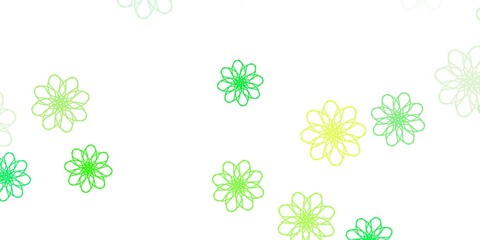 Light Green, Yellow vector natural layout with flowers.