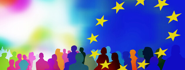 europa menschen silhouetten zeichen panorama © bittedankeschön
