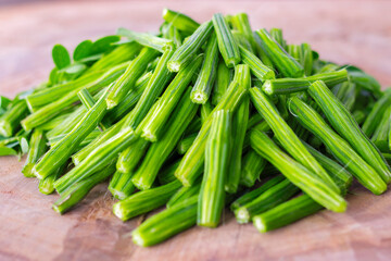 healthy drumsticks with wooden background