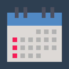 Business & finance, Calendar, Flat color icon.