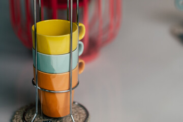 Tasses à café expresso en céramique colorée