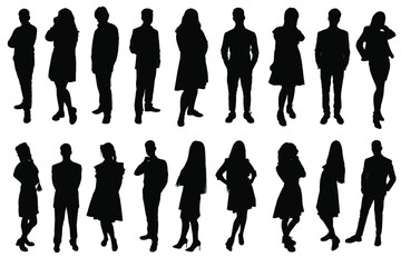 Silhouettes of young people, girls and boys-5