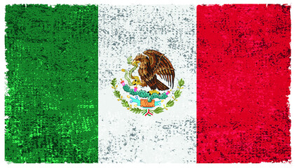 Mexico flag in grunge style