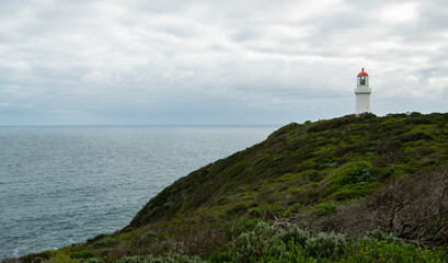 Fototapeta na wymiar Cape Schanck lighthouse at Mornington Peninsula in Victoria, Australia