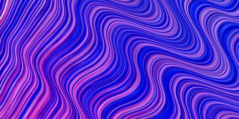 Fototapeta premium Light Purple, Pink vector backdrop with bent lines. Illustration in halftone style with gradient curves. Pattern for busines booklets, leaflets