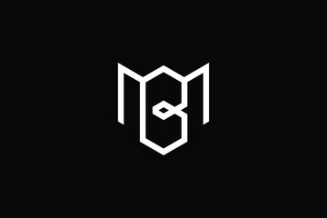 Minimal Innovative Initial MB logo and BM logo. Letter MB BM creative elegant Monogram. Premium Business logo icon. White color on black background