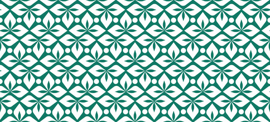 Seamless leaves pattern. Horizontal plant emerald leaf ornament. For labels, packaging or fabric. vector isolated