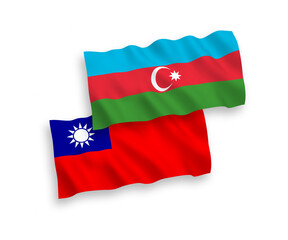 Fototapeta premium Flags of Azerbaijan and Taiwan on a white background
