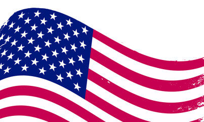 Fototapeta premium Vector wavy American flag background.