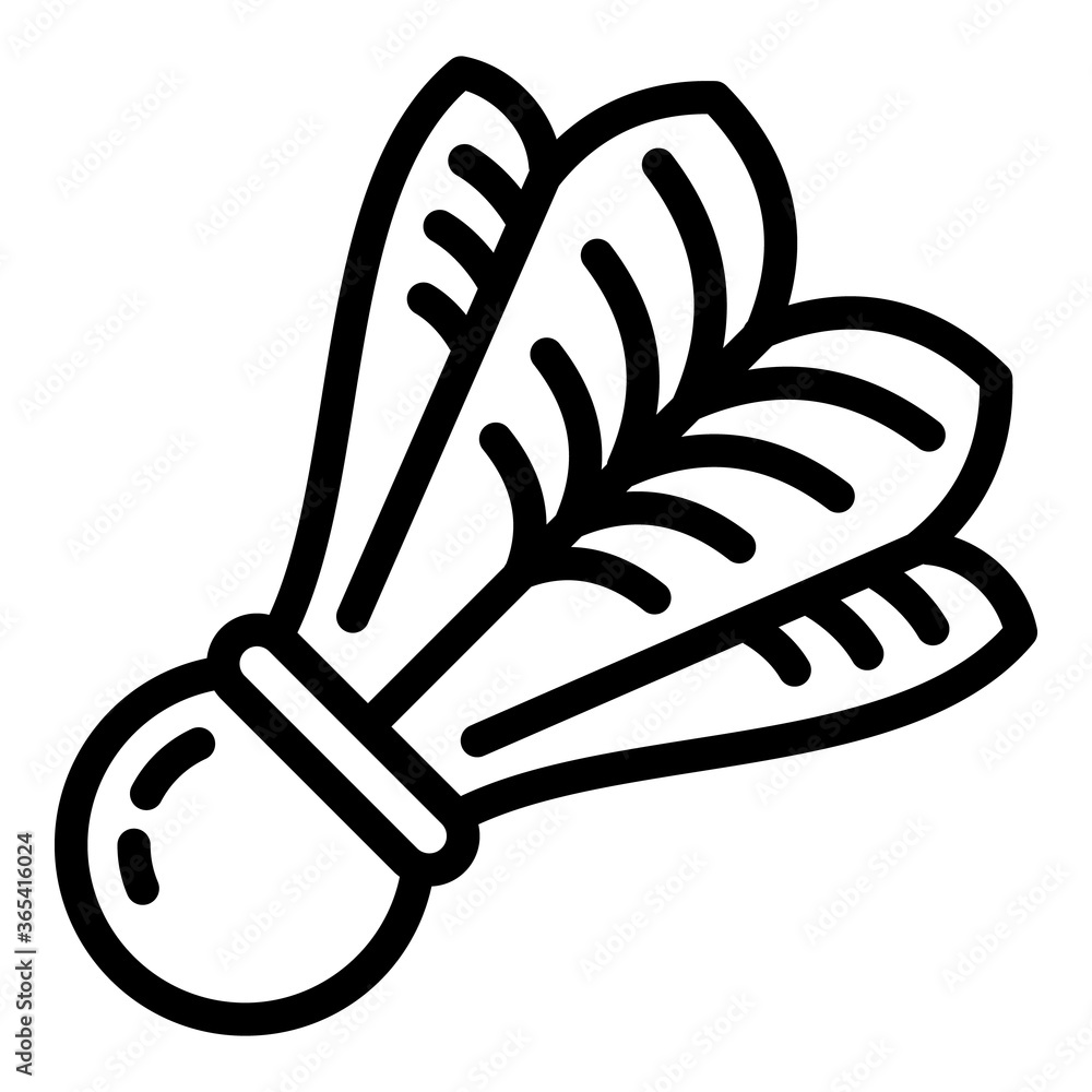 Poster bird shuttlecock icon. outline bird shuttlecock vector icon for web design isolated on white backgro