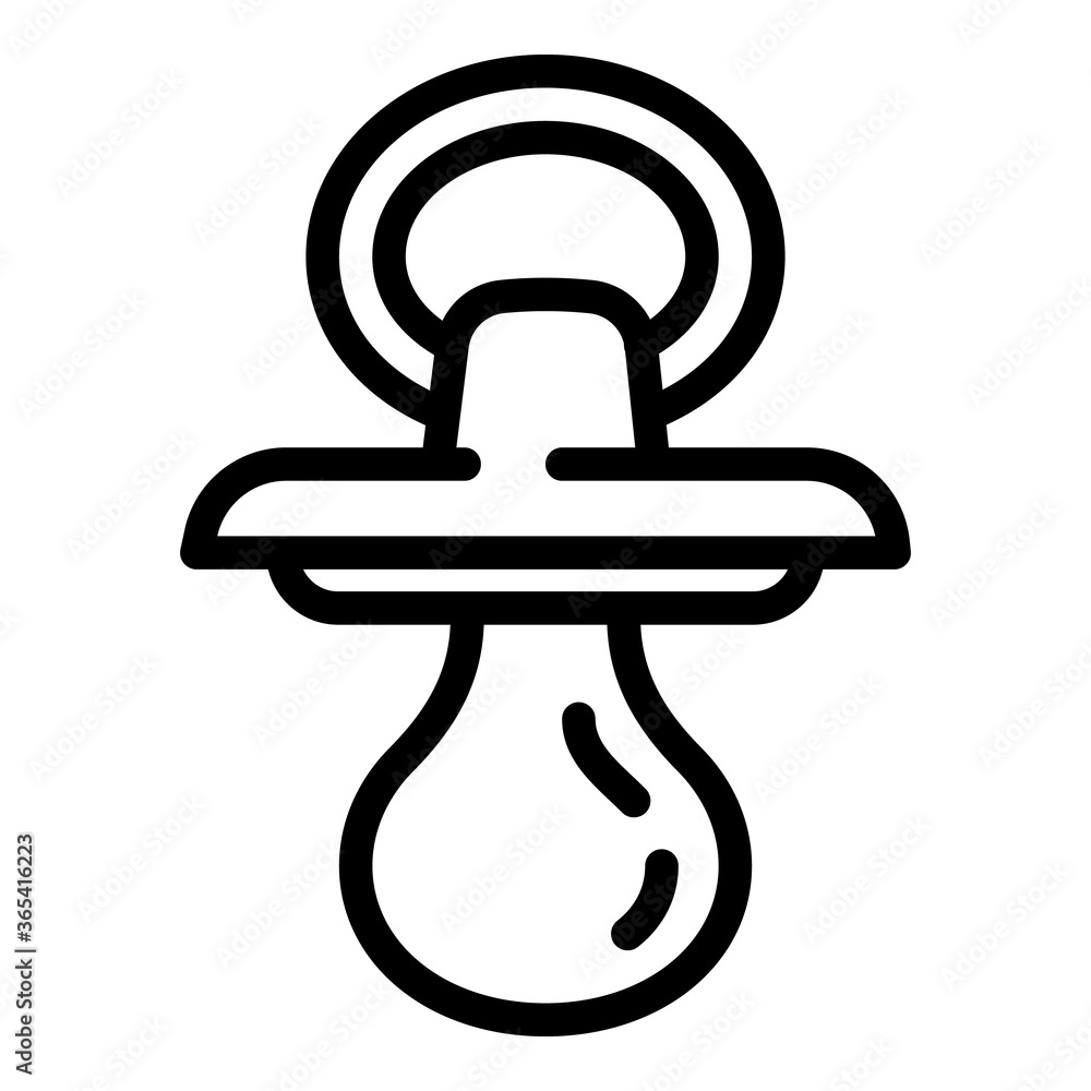 Poster silicone pacifier icon. outline silicone pacifier vector icon for web design isolated on white backg