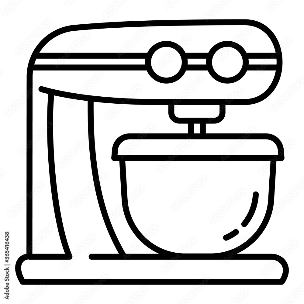 Poster cook food processor icon. outline cook food processor vector icon for web design isolated on white b