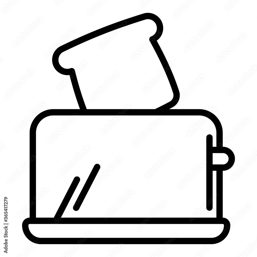 Poster breakfast toaster icon. outline breakfast toaster vector icon for web design isolated on white backg