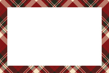 Vintage frame vector. Scottish border pattern retro style. Tartan plaid ornament.