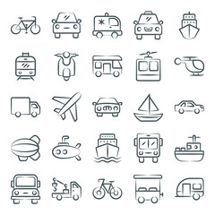 
Pack of Transport Line Icons 

