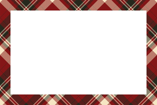 Vintage frame vector. Scottish border pattern retro style. Tartan plaid ornament.