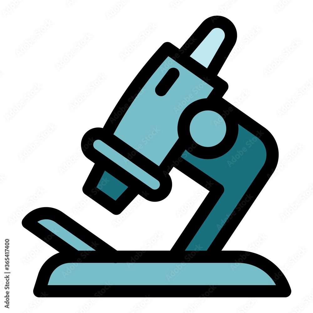 Poster microscope icon. outline microscope vector icon for web design isolated on white background