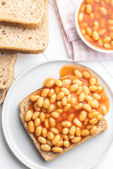 Toast bread with baked beans.