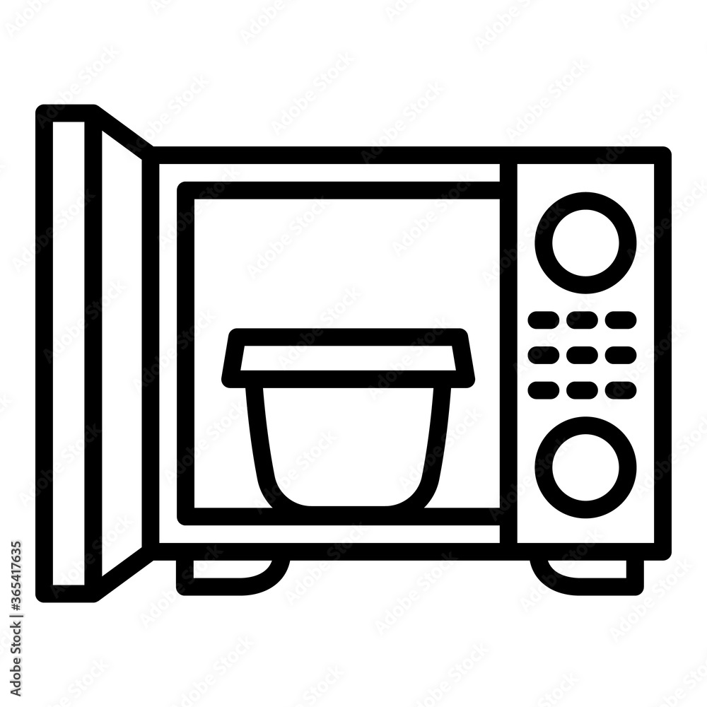 Poster open microwave icon. outline open microwave vector icon for web design isolated on white background