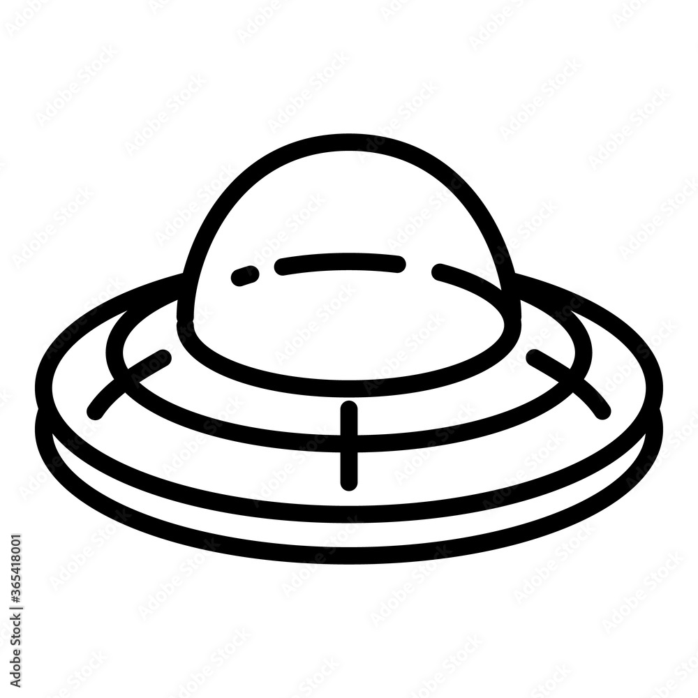 Poster ufo ship icon. outline ufo ship vector icon for web design isolated on white background