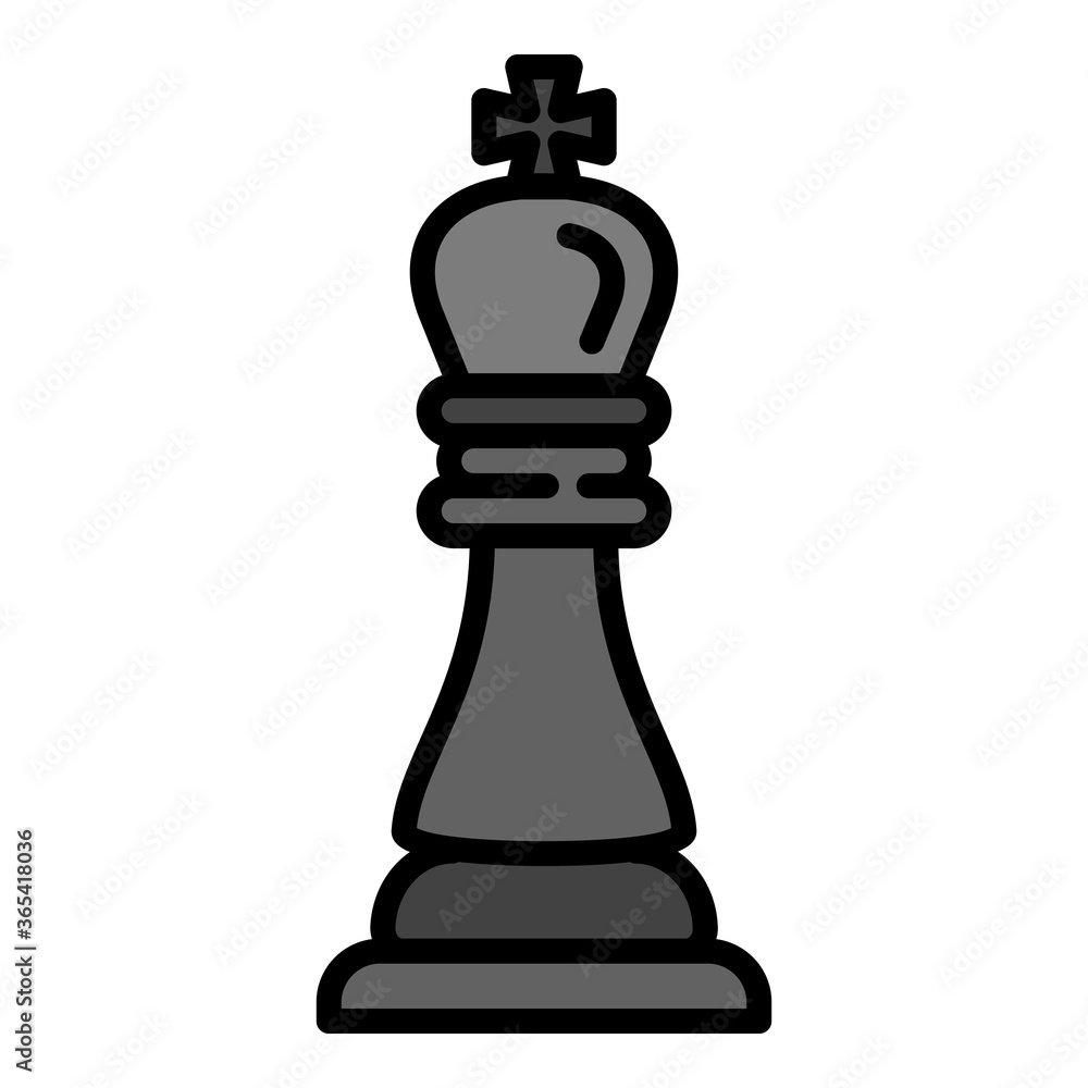 Poster chess king icon. outline chess king vector icon for web design isolated on white background