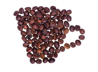 Coffee beans isolated on white background