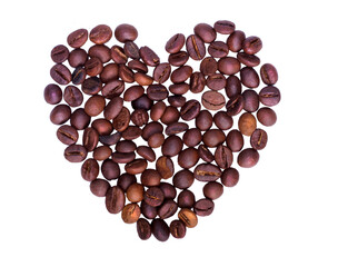 Coffee beans isolated on white background