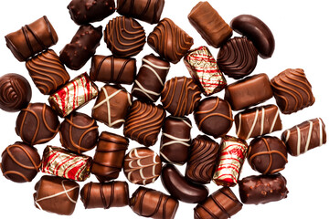 Chocolate candy isolated on white background