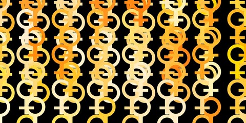 Light Orange vector texture with women's rights symbols.