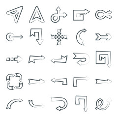 
Modern Road Arrows Icons in Linear Style Pack 
