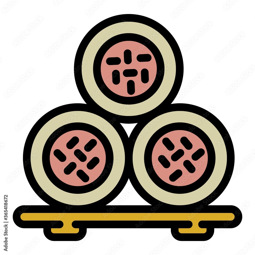 Aufkleber sushi roll stand icon. outline sushi roll stand vector icon for web design isolated on white backgro