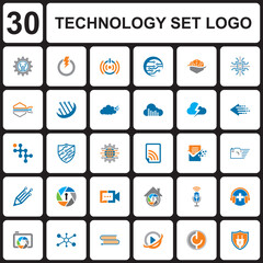 TECHNOLOGY SET LOGO , DIGITAL TECH LOGO