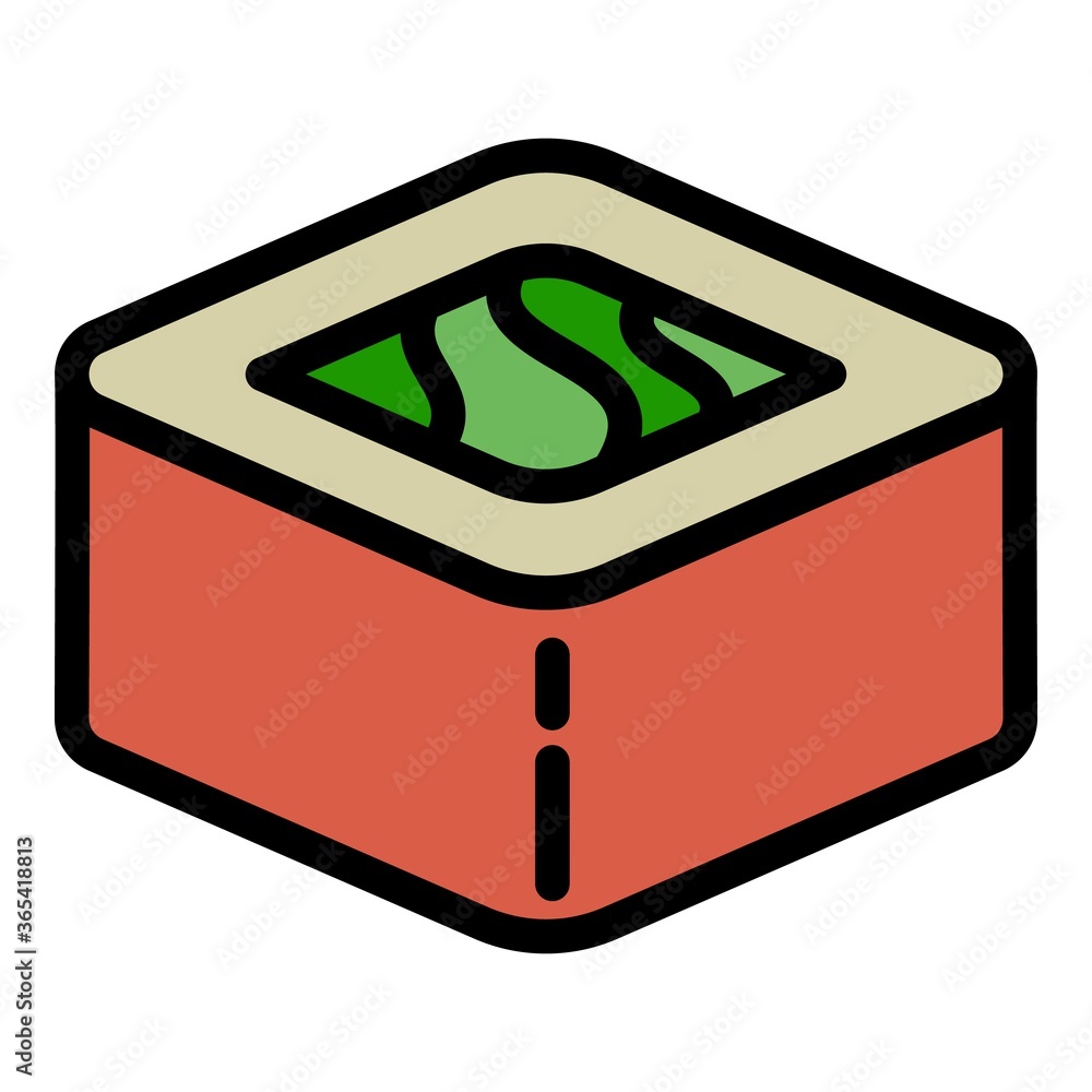 Poster red sushi roll icon. outline red sushi roll vector icon for web design isolated on white background