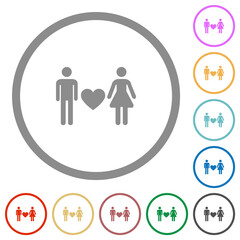Dating flat icons with outlines