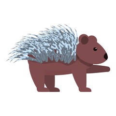 Porcupine animal icon. Cartoon of porcupine animal vector icon for web design isolated on white background