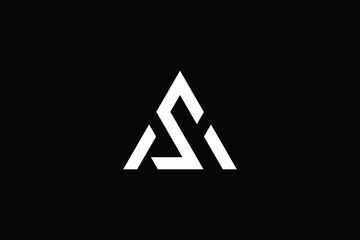 Minimal Innovative Initial AS logo and SA logo. Letter AS SA creative elegant Monogram. Premium Business logo icon. White color on black background