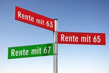 Wegweiser, Renteneintrittsalter