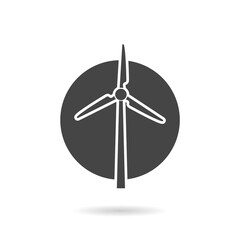 Wind turbine icon with shadow