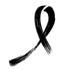 Black Ribbon Symbol Stripe Emblem Vector Icon