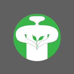 Eco man with green leaves in hands. Bio conceptual jpeg design illustration. Save nature sign. Ecology care concept