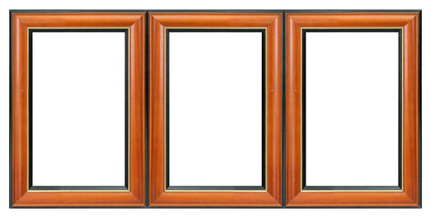 Wooden frame for paintings, mirrors or photo isolated on white background