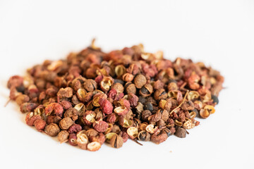 close up of Sichuan peppers or Chinese pepper an ingredient for cooking.
